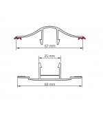 Polikarbonāta savienojumu sistēma H (6-10 mm x 3 m) ar starplikām