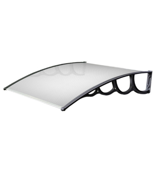 Durvju  jumtiņš 1400x1000 mm  caurspīdīgs, melni turētāji