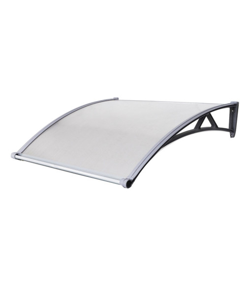 Durvju jumtiņš ar tekni 930x1500 mm  caurspīdīgs, ar pelēkiem turētājiem