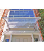 Durvju jumtiņš ar tekni 930x1500 mm  caurspīdīgs, ar pelēkiem turētājiem