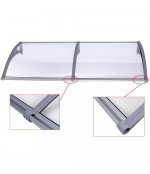 Durvju jumtiņš ar tekni 930x1500 mm  caurspīdīgs, melni turētāji