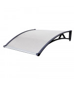 Durvju jumtiņš ar tekni 930x1500 mm  caurspīdīgs, melni turētāji