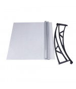 Durvju jumtiņš ar tekni 930x1500 mm  caurspīdīgs, melni turētāji