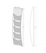 Pie sienas piestiprināms organiskā stikla statīvs (5xA4)