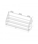 Triju nodalījumu plaukts eirosienai (103x400x184 mm)