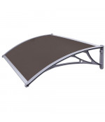 Durvju  jumtiņš 960x1500 mm  tonēts, ar pelēkiem turētājiem