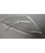 Izliekts durvju  jumtiņš ar tekni 1000x1600 mm brūns/pelēks