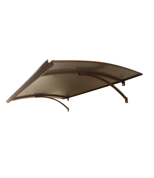 Izliekts durvju  jumtiņš ar tekni 1000x1600 mm brūns/pelēks