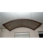 Arkveida durvju jumtiņš ar tekni 1000x1600 mm brūns/pelēks