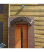 Arkveida durvju jumtiņš ar tekni (6x1000x1600 mm) brūns/pelēks