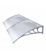 Savienots polikarbonāta jumtiņš 960x2000 mm  caurspīdīgs, ar pelēkiem turētājiem