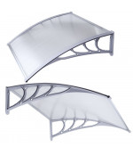 Durvju  jumtiņš 960x1500 mm  caurspīdīgs, ar pelēkiem turētājiem