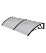 Savienots durvju jumtiņš 960x3000 mm  caurspīdīgs, melni turētāji