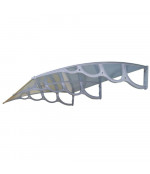 Savienots durvju  jumtiņš 1400x2000 mm  caurspīdīgs, melni turētāji