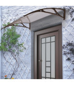 Savienots alumīnija polikarbonāta jumtiņš 960x3000 mm  tonēts, ar brūniem turētājiem