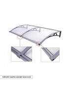 Durvju jumtiņš ar tekni 930x1500 mm  tonēts, melni turētāji