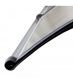 Savienots durvju jumtiņš ar tekni 930x3000 mm  caurspīdīgs, melni turētāji