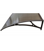 Savienots alumīnija polikarbonāta jumtiņš 960x3000 mm  tonēts, ar brūniem turētājiem