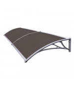 Savienots durvju  jumtiņš 960x3000 mm  tonēts, ar pelēkiem turētājiem