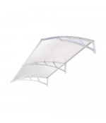 Savienots alumīnija polikarbonāta jumtiņš 960x3000 mm  caurspīdīgs, ar pelēkiem turētājiem