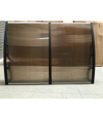 Savienots durvju jumtiņš 1400x2000 mm  tonēts, melni turētāji