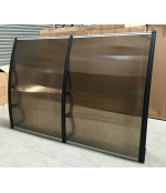 Savienots durvju jumtiņš 1400x2000 mm  tonēts, melni turētāji