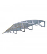 Savienots polikarbonāta jumtiņš 1400x3000 mm  caurspīdīgs, ar pelēkiem turētājiem