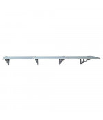 Savienots polikarbonāta jumtiņš 1400x3000 mm  caurspīdīgs, ar pelēkiem turētājiem