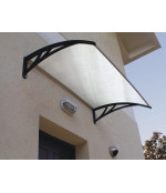 Savienots durvju  jumtiņš 1200x3000 mm  caurspīdīgs, melni turētāji