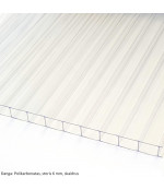 Savienots polikarbonāta jumtiņš (6x1000x4500 mm)  caurspīdīgs, ar pelēkiem turētājiem