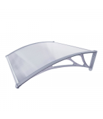 Durvju  jumtiņš 960x1500 mm  caurspīdīgs, ar pelēkiem turētājiem