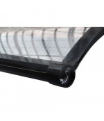 Alumīnija durvju  jumtiņš ar tekni 980x1500 mm, melni turētāji