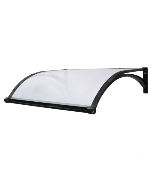 Alumīnija durvju  jumtiņš ar tekni 980x1500 mm, melni turētāji