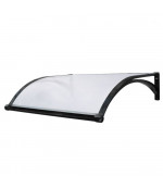 Alumīnija durvju  jumtiņš ar tekni 980x1500 mm, melni turētāji