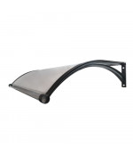 Alumīnija durvju  jumtiņš ar tekni 980x1500 mm, melni turētāji