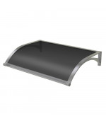 Alumīnija durvju  jumtiņš ar tekni 980x1500 mm ar pelēkiem turētājiem