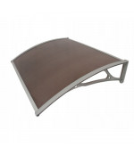 Alumīnija durvju  jumtiņš 960x1500 mm  tonēts, ar pelēkiem turētājiem