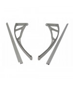 Alumīnija durvju  jumtiņš 960x1500 mm  caurspīdīgs, ar pelēkiem turētājiem