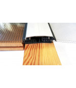 Augšējais alumīnija piespiežamais profils (8.5x60x6000 mm) anodēts ar starplikām