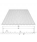 Profilētā polikarbonāta loksne DIAMOND,  caurspīdīga  2.6x1045 mm