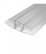 Polikarbonāta savienojuma profils H - 16mmx3 m / 6 m caurspīdīgs (click)