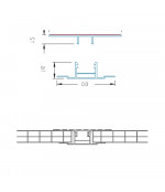 Polikarbonāta savienojuma profils H - 16mmx3.5 m / 7 m caurspīdīgs (click)