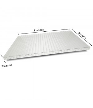 Šūnu polikarbonāts 16mm (16x2100x6000 mm), bronza Plaskolite (2.5)