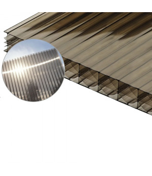 Šūnu polikarbonāts 16mm (16x2100x6000 mm), bronza Plaskolite (2.5)