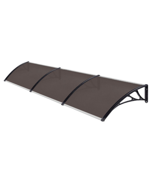Savienots polikarbonāta jumtiņš 960x4500 mm tonēts, melni turētāji