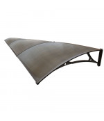 Savienots alumīnija polikarbonāta jumtiņš 960x4500 mm  tonēts, ar brūniem turētājiem