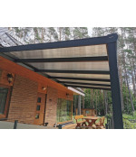 Alumīnija nojume ar brūnu (bronzas) polikarbonāta segumu