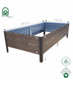 Paaugstinātā dārza dobe KLASIKA Woodlook (1500x750x300 mm), brūna