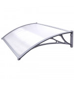 Durvju  jumtiņš 960x1500 mm  caurspīdīgs, ar pelēkiem turētājiem