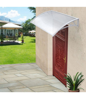 Durvju jumtiņš (6x1200x1500 mm)  caurspīdīgs ar pelēkiem turētājiem